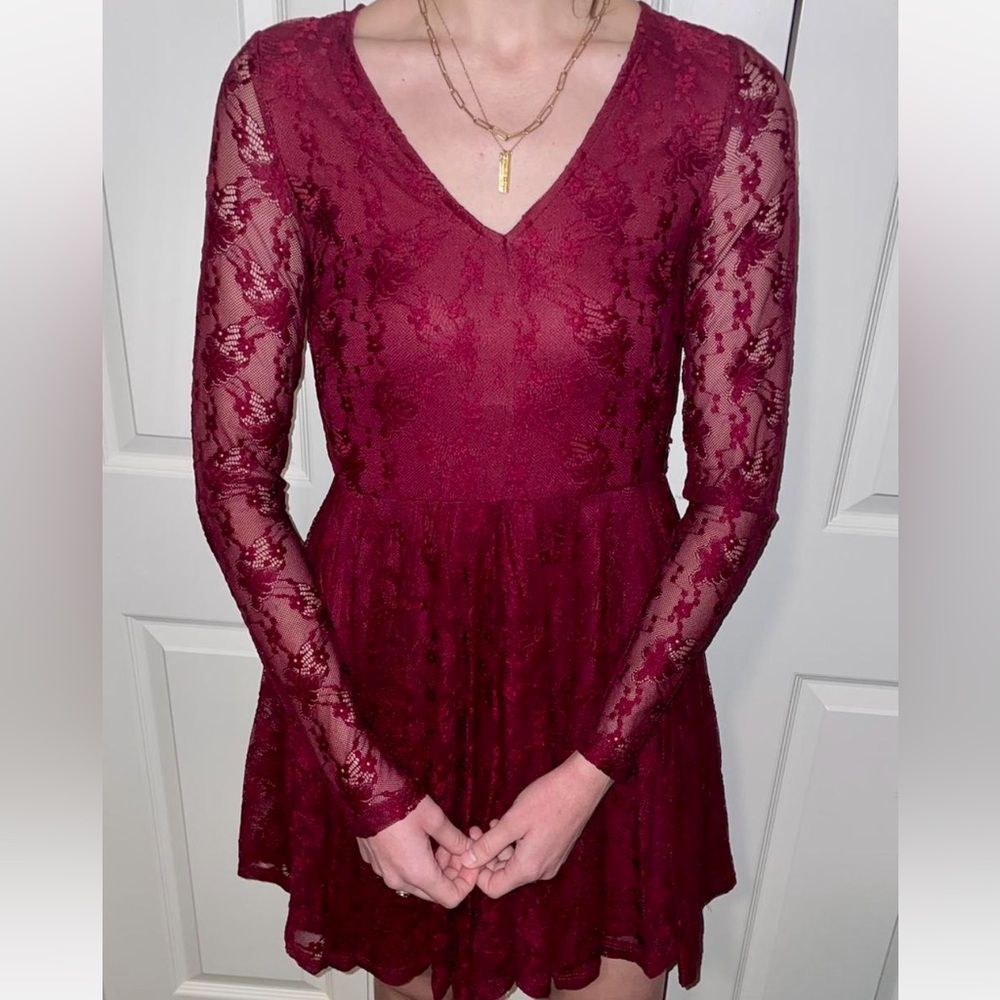 Maroon Altar’d State Lace Dress
